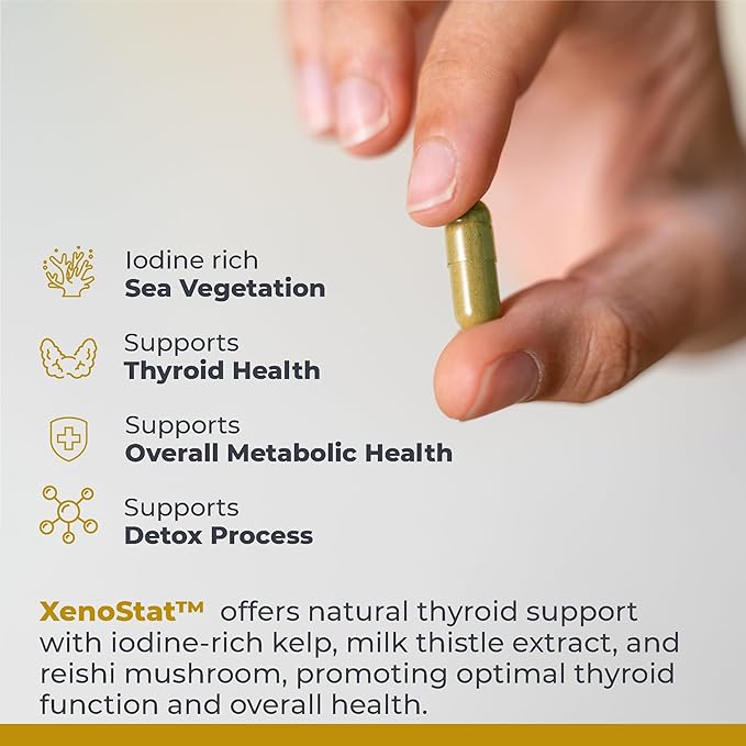 Premier Research Labs XenoStat - Thyroid Function & Hormone Support - with Chlorella, Hyssop Herb, Milk Thistle & Reishi Mushroom - Kosher - Vegan - 90 Plant-Source Capsules
