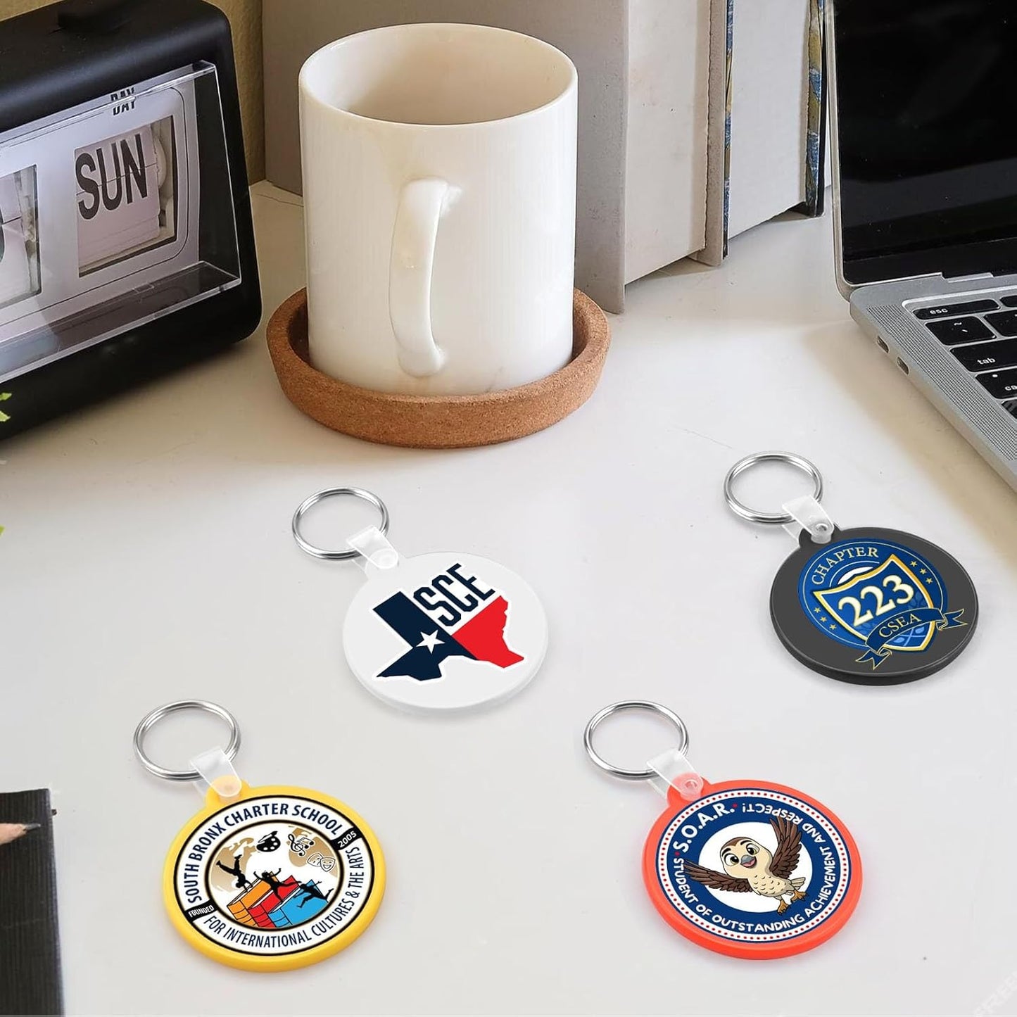 Custom Round Soft Keychains 700 Pack, Personalized Logo, Text Bulk - Perfect for Tradeshows, Party Favors, Events - Customizable Key Tags