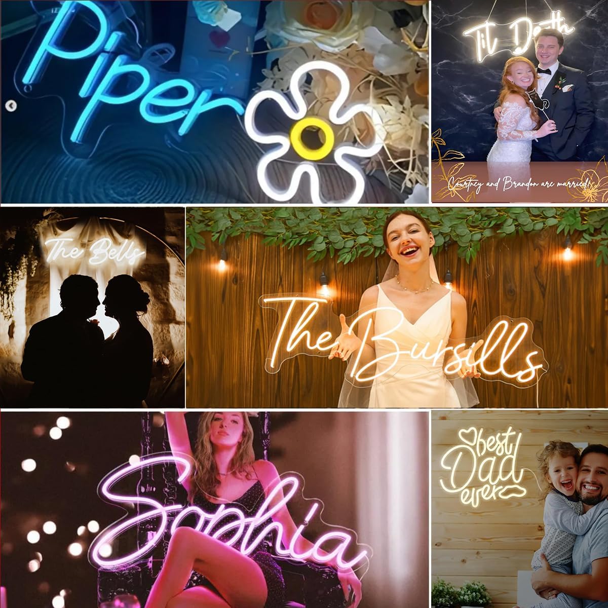 Custom Neon Signs, Custom LED Neon Sign Customizable for Wedding Bar Salon Beauty Business Light Up Name Sign, Personalized Neon Light Suitable for Events Birthday Gifts Decorations