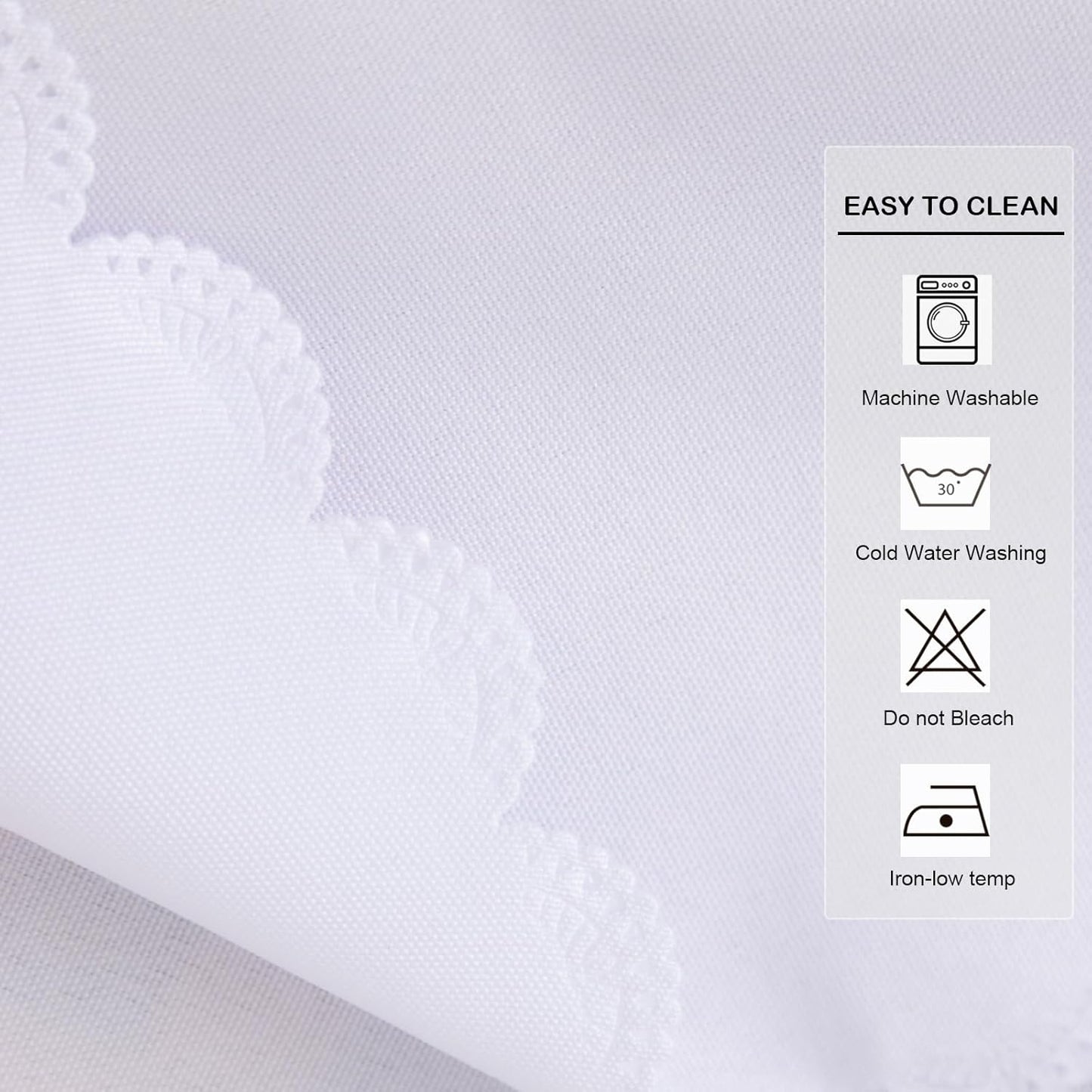 Square White Tablecloth 43 x 43 Inch Polyester Fabric Washable Table Cloth Decorative Wrinkle Resistant Solid Color Table Cover for Kitchen Dinning Party Wedding Camping