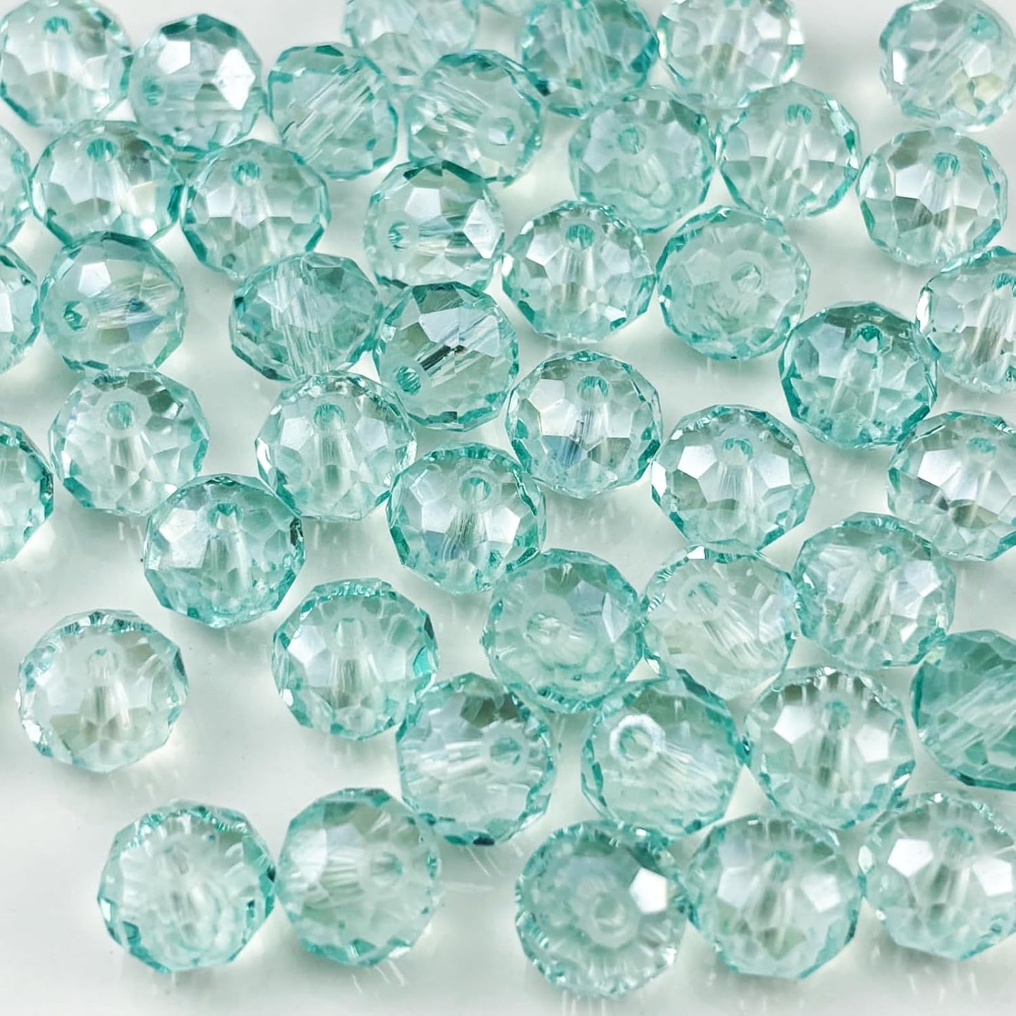 400pcs 4mm Crystal Glass Beads for Crafts Faceted Rondelle Glass Beads for Jewelry Making Crystal Spacer Beads for Necklaces Bracelets Earrings DIY Craft(Mint Green AB)