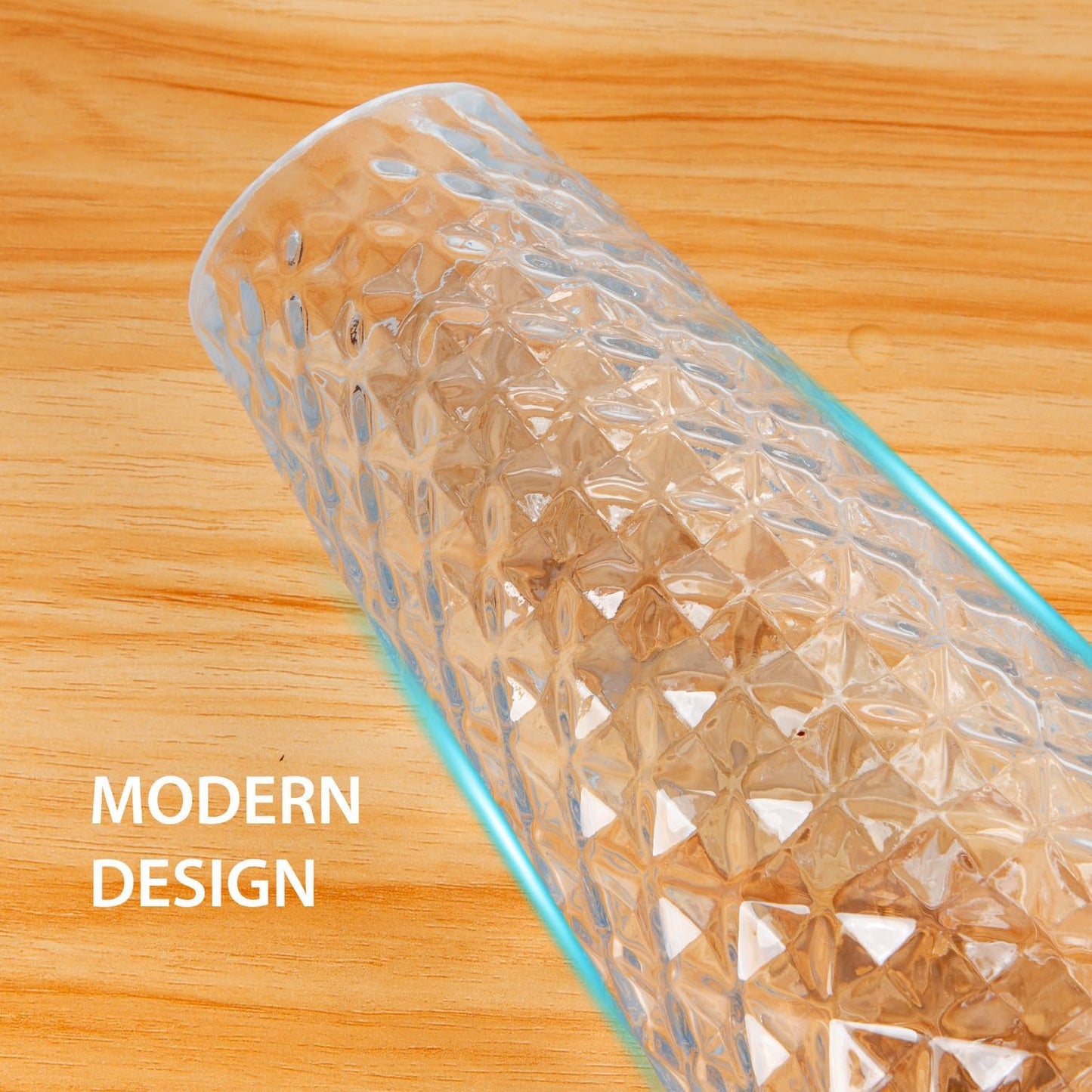 Crystal Vase for Flowers, 8.6" H Clear Round Glass Vase for Centerpieces, Modern Floral Planter Container for Parties,Wedding,Office,Home Decoration