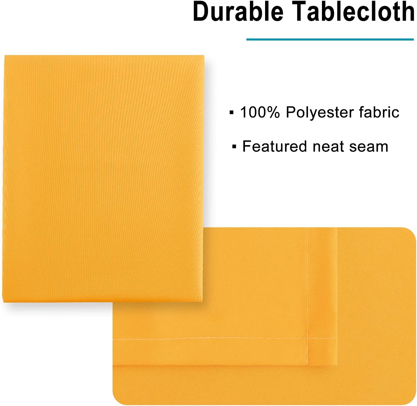 Hiasan Tablecloth for Rectangle Tables - Waterproof and Spillproof Washable Fabric Table Cloth for Dining Room Kitchen Party, 60 x 120 Inch, Orange Yellow