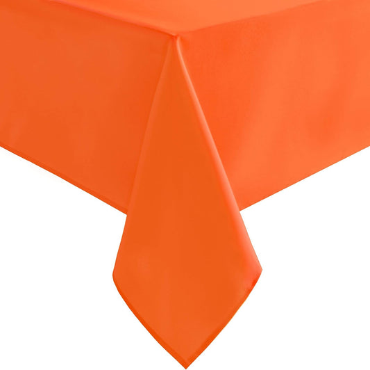 Hiasan Pumpkin Orange Rectangle Tablecloth - Waterproof Washable Polyester Fabric Table Cloth for Buffect Dining Birthday Party Wedding, 30 x 60 Inch
