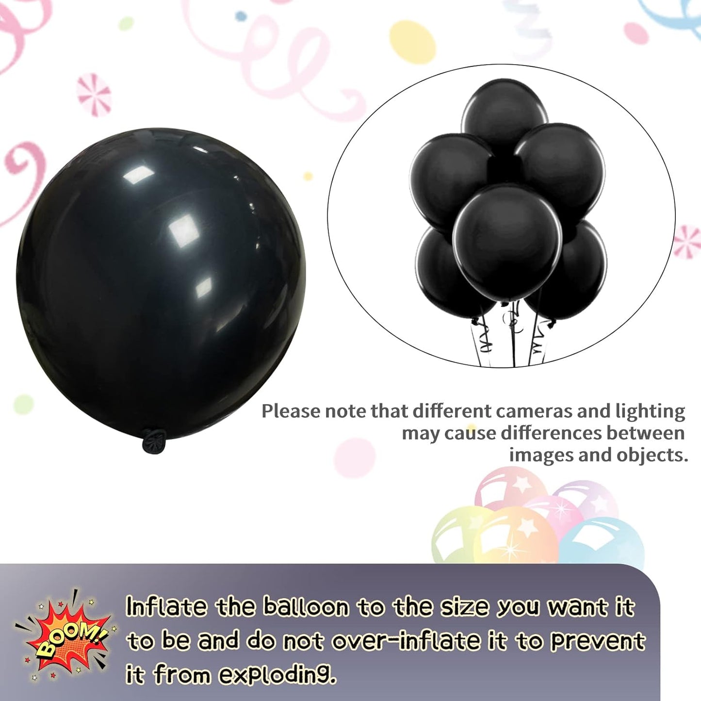 KAWKALSH Black Balloon Arch Kit 111Pcs 18 12 5 Inch Latex Party Balloons Garland for Birthday Baby Shower Wedding Engagement Anniversary Christmas Party Decorations