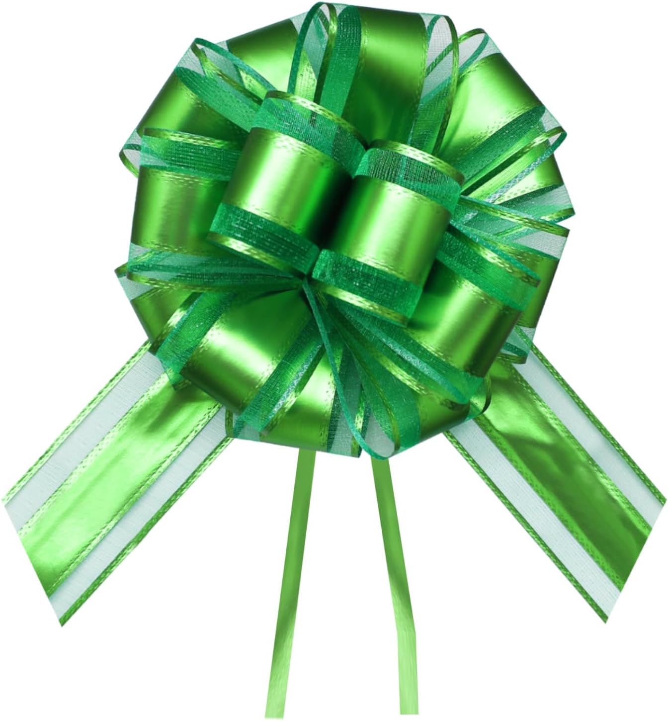 7 Pieces Large Pull Bows, 6 inche, Big Bow for Gift Wrapping, Christmas Party Birthday Gift, Wedding Baskets,Valentine's Day Gift Decorations, Flower Decoration (Green)