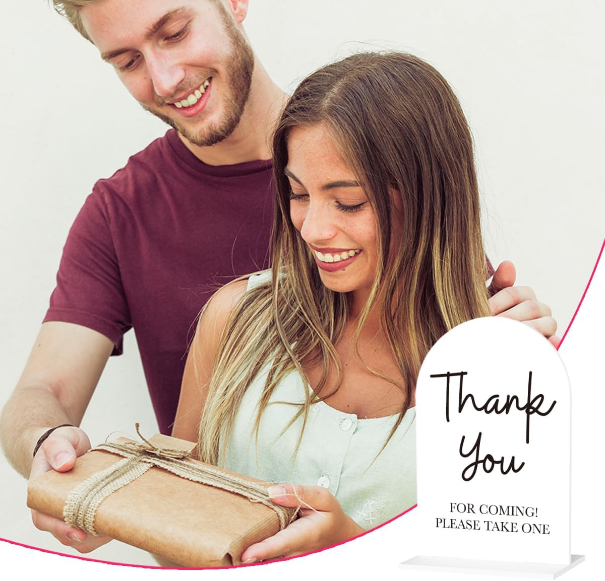 Please Take One Sign for Wedding Acrylic Arch Wedding Bridal Shower Baby Shower Welcome Table Signs for Ceremony and Reception Decor 7 x 5 Inches