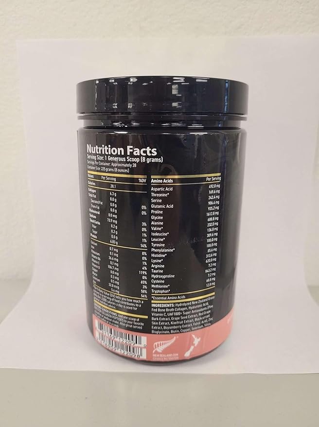 FREZZOR Collagen Peptides Powder, Fine Lines & Wrinkles, Hair & Nails, Supports Youthful Flexibility & Mobility, 100% New Zealand Hydrolyzed Beef Bone Collagen, Unflavored 675g 3 Jars