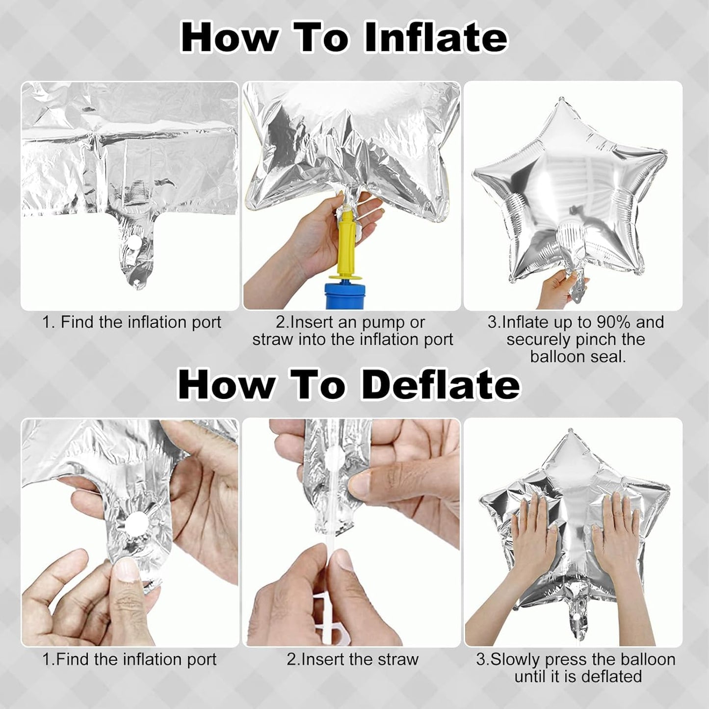 Happy Birthday Balloon Banner Blue Silver, 16 Inch Mylar Foil Letter Balloons, Reusable Birthday Decorations with Blue and Silver Balloons, Inflatable Party Supplies for Women Men Boys Girls Decor