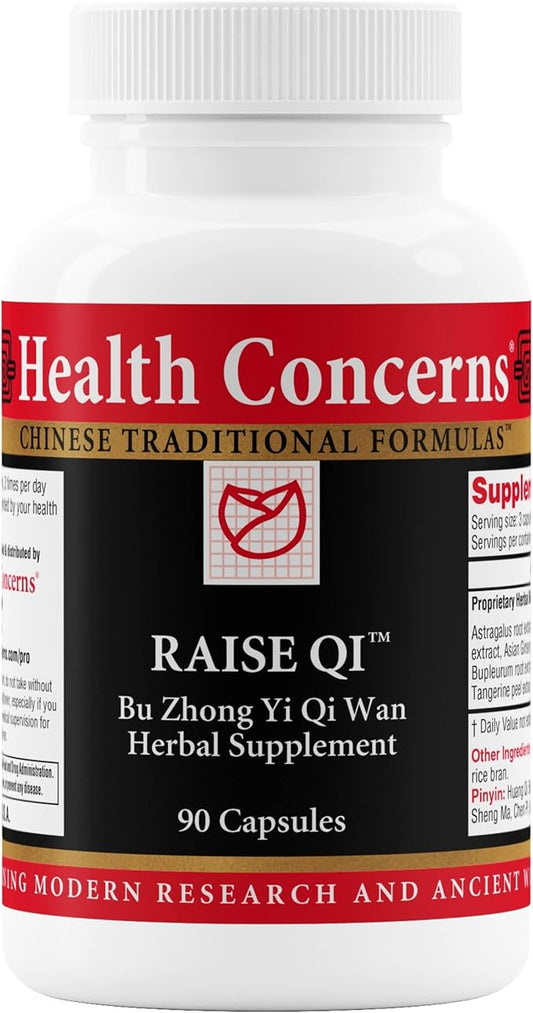 Health Concerns Raise Qi – Energy & Immune System Support – Bu Zhong Yi Qi Wan Formula – Astragalus, Ginseng & Dong Quai Herbal Supplement for Weakness, Digestion & Yang Qi Balance – 90 Capsules