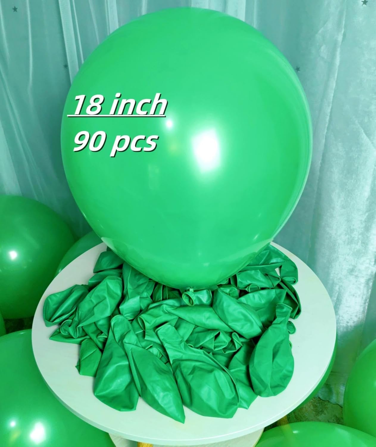 90 Pack Green Balloons 18 inch Green Latex Large Balloons for Party Decorations and Events ZWZLIULIAN