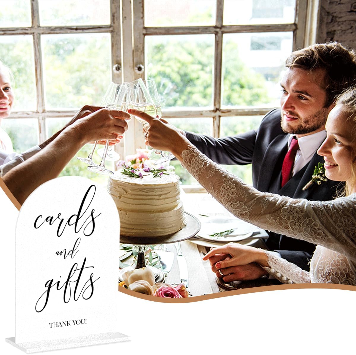 Cards and Gifts Sign, Wedding Engagement Bridal Shower Baby Shower Party Decor for Reception Reception, Weddings White Acrylic Sign