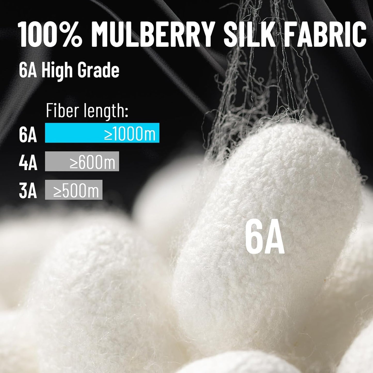 100% Mulberry Silk Sleep Mask, Large Eye Cover for Sleeping, Comfortable and Pressure-Free Sleeping Masks for Women Men, Completely Blackout (Black)