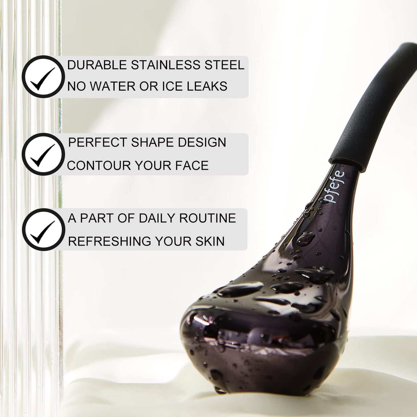 Pfefe Cryo Sticks for Face, Ice Globes Cryo Globes for Facials, Esthetician Supplies Gifts, Unbreakable Stainless Steel Ice Roller Cooling Spa Balls with Storage Case