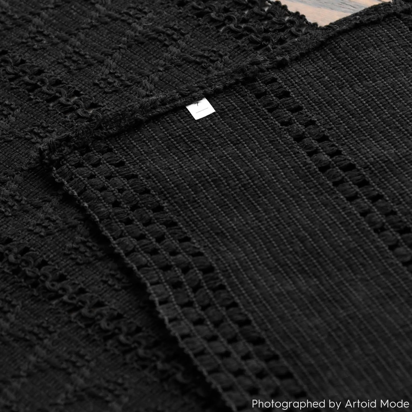 Artoid Mode Black Farmhouse Woven Rustic Hollow Table Runner, Seasonal Holiday Hollow Kitchen Dining Table Decoration for Home Party Decor 12x108 Inch