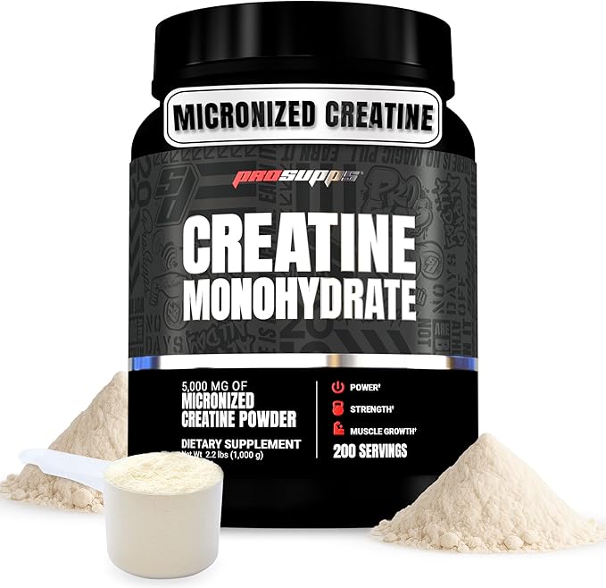 PROSUPPS Creatine Monohydrate Powder for Men & Women, Unflavored - 5000,mg of Micronized Creatine - Gym Workout Supplement for Muscle Gain & Recovery - Sugar-Free, Soy & Gluten-Free - 200 Servings
