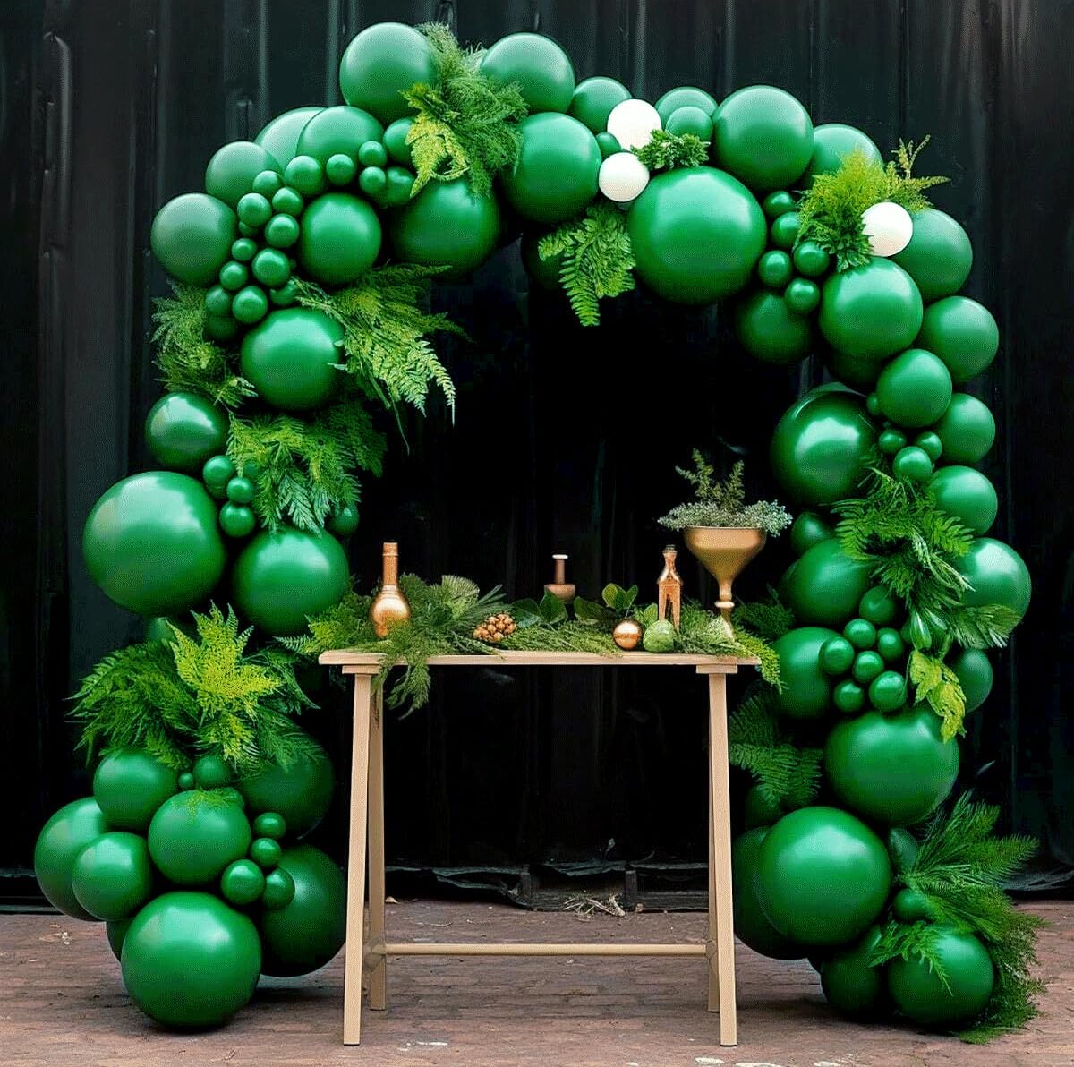 110pcs Dark Green Balloons 12 Inch Green Latex Balloon Arch Kit for Birthday Baby Shower Anniversary Graduation Wedding Party Decorations