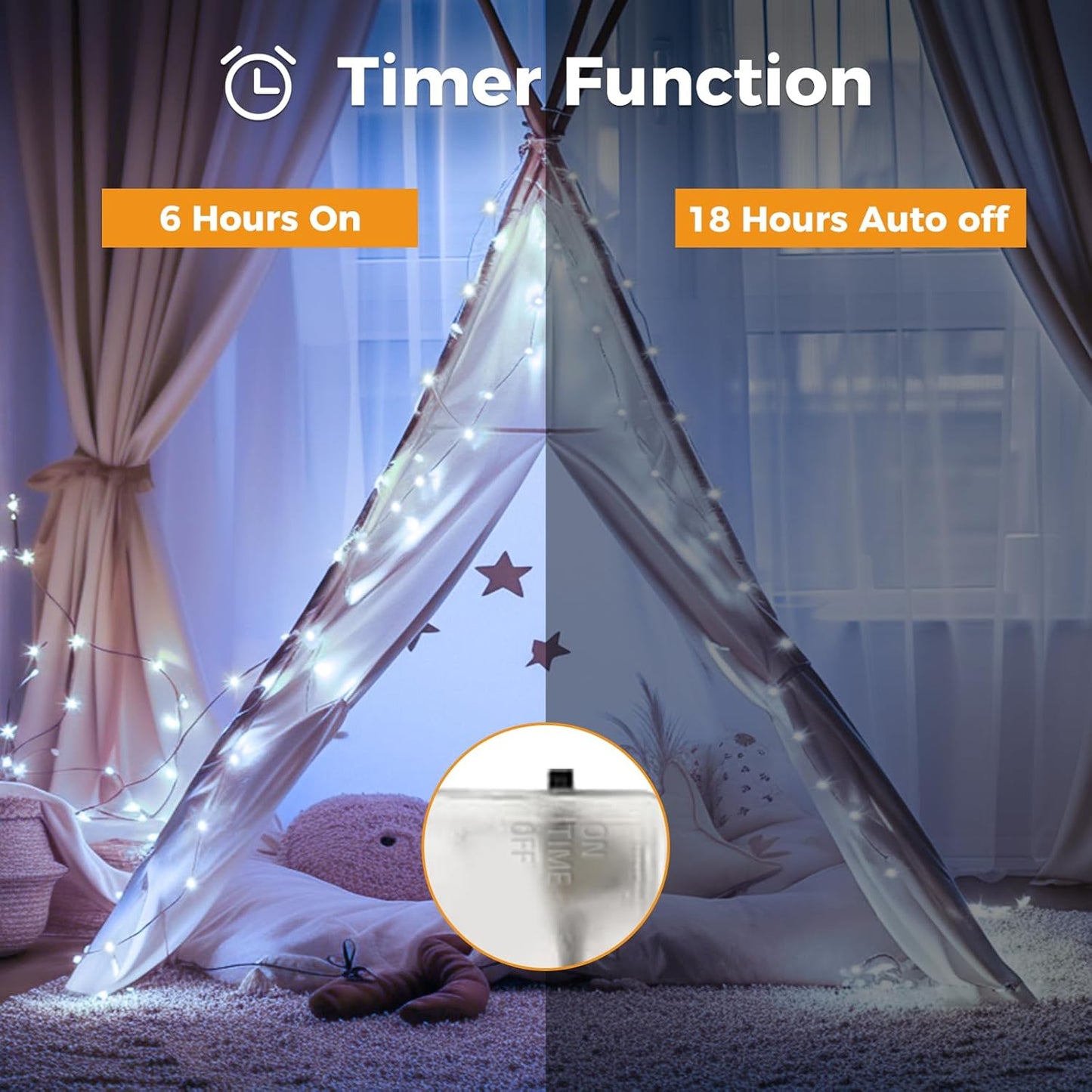 btfarm 6 Pack Fairy Lights Battery Operated with Timer, 10FT 30LED Twinkle Lights Waterproof, Copper Wire Christmas String Lights Battery Powered for Indoor Outdoor Wedding Party Holiday Decorations