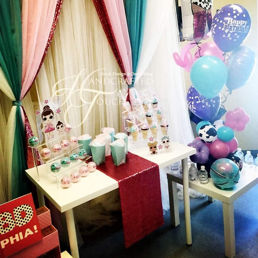 Eternal Beauty Red Table Runner for Wedding, 5PCS-12x108 Sequin Table Runner Decorations for Birthday Parties, Banquets, Graduations,Christmas