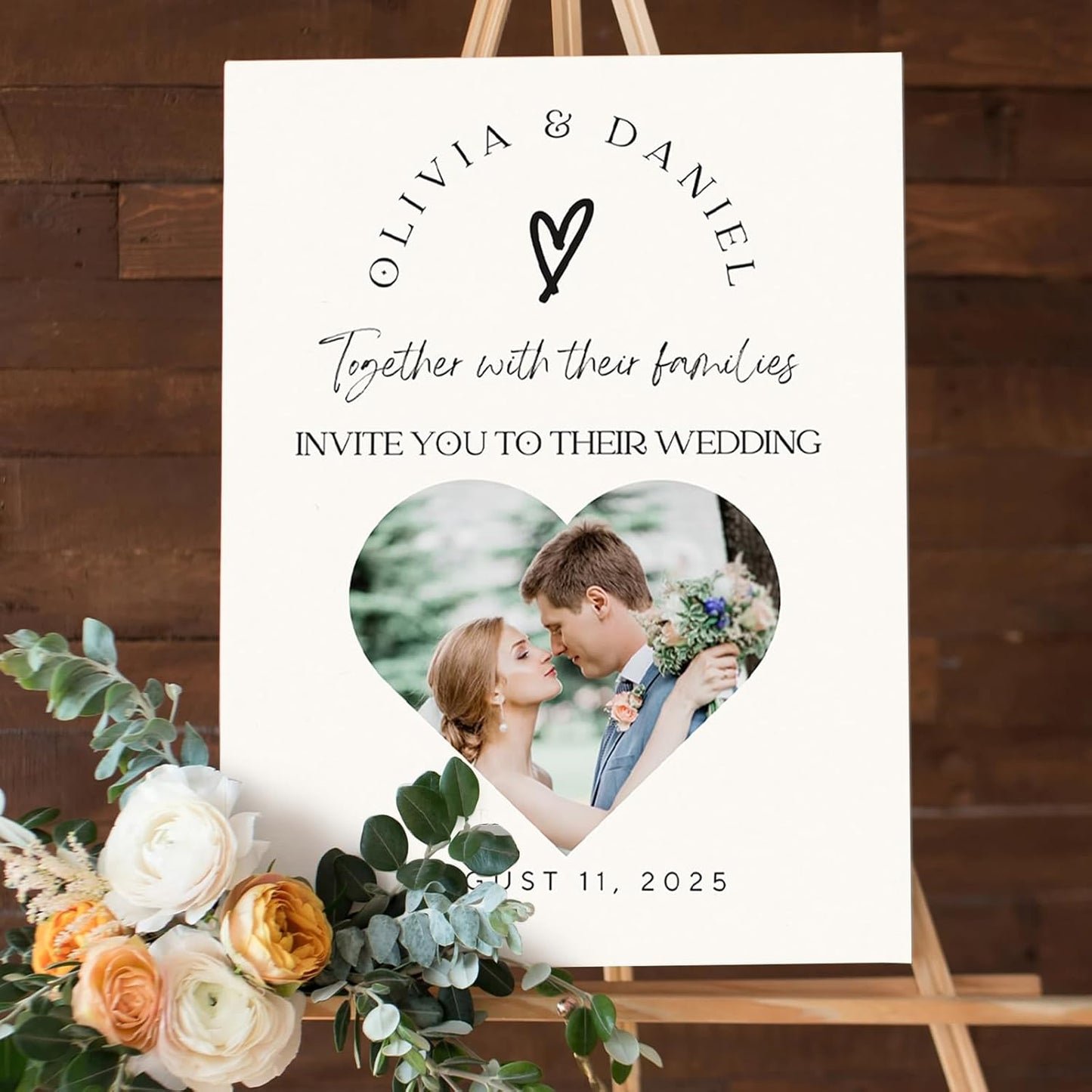 Custom Printable Wedding Welcome Sign for Bridal Party, Engagement, Personalized Welcome to our Weddings Poster with Photo, Canvas, Reception Plaque for Bride Groom, Celebration Decor