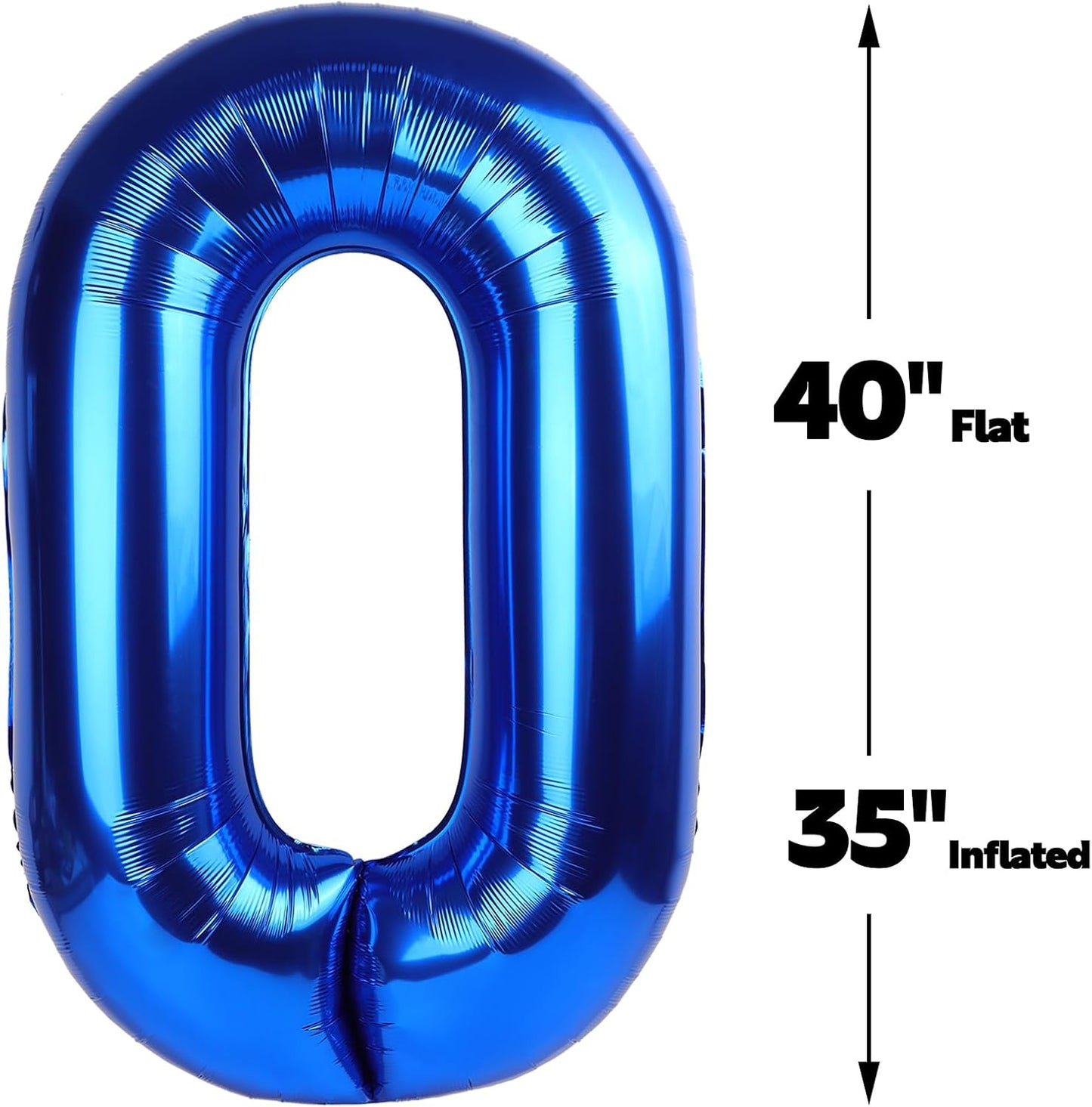 Blue Jumbo Number 60 Balloon 40 Inch, Women Men 60 Birthday Supplies, Foil Helium 60 Birthday Giant Balloon, Mylar Blue Number Balloons Anniversary Decorations