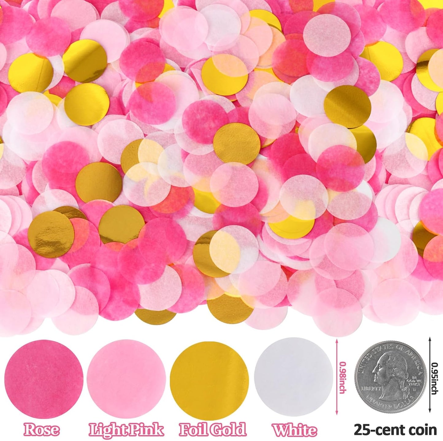 RYKOMO 10000 Pieces 1 Inch Round Tissue Paper Table Confetti Dots 3.5oz Multicolor Round Tissue Confetti for Craft DIY Scrapbooking Birthday Balloons Party Festival