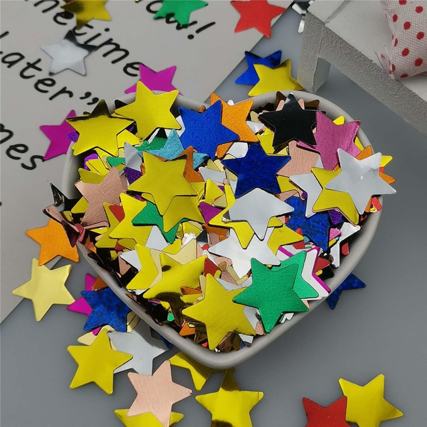 Rainbow Metallic Foil Star Confetti 0.78inch/2cm 8000PCS Table Confetti for Party Birthday Decoration or Filled Balloons