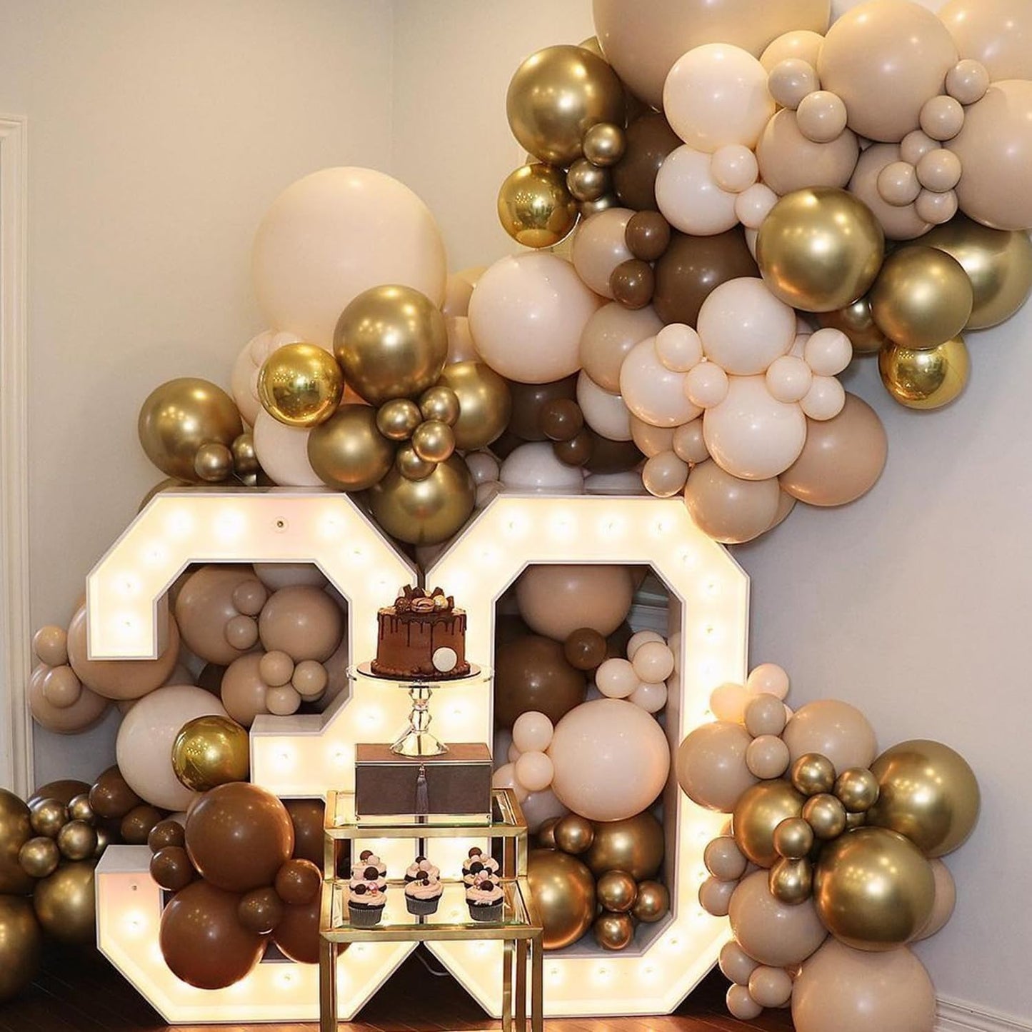 110pcs Brown Balloons 12 Inch Latex Balloon Arch Kit for Birthday Baby Shower Anniversary Graduation Wedding Party Decorations