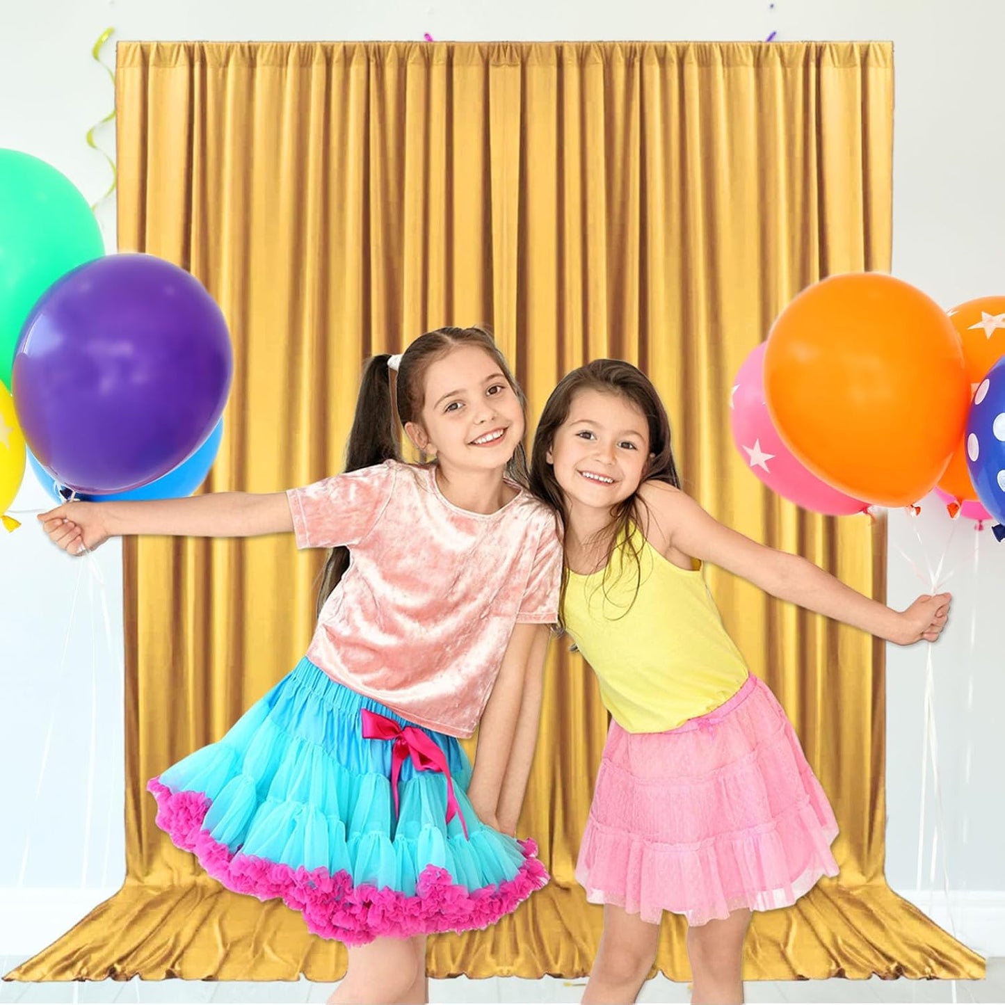 10ft x 10ft Khaki Backdrop Curtains for Parties, Fabric Satin Background Curtain with Rod Pockets for Weddings, Birthday, Baby Shower, Photography, Graduation Party Backdrop Drapes, 2 Panels