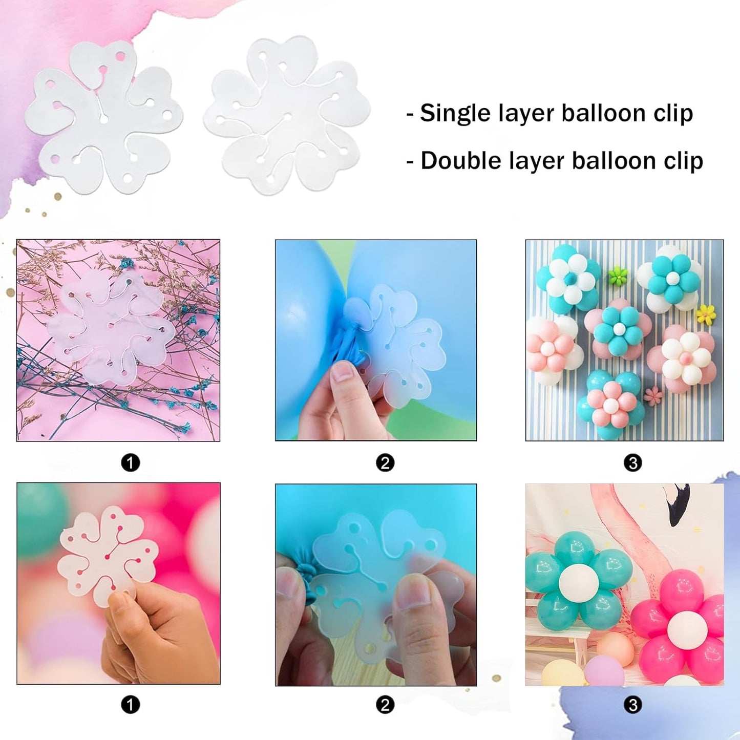 Balloon Arch Garland Kit, 82ft Balloon Garland Strips - 500Pcs Glue Point Dots Tape - 20 Balloon Flower Clips and 2 Tie Tools for Balloon Arch, Birthday Party, Wedding Decoration