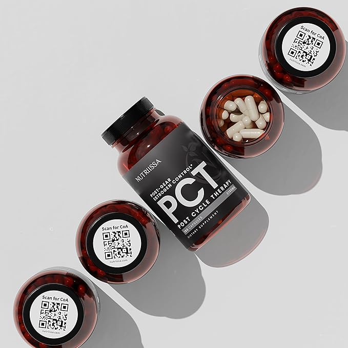 Nutriissa PCT - Premium Testosterone Support & Estrogen Control - EPEB Certified for Purity & Potency - 200:1 Tongkat Ali & Fadogia Agrestis - Vegan, 180 Capsules