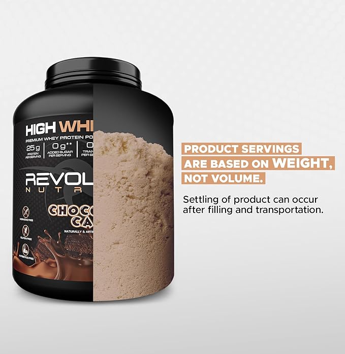 High Whey, Protein Powder 6LB, Whey Isolate, Gluten Free, Lean Muscle Mass for Men & Women, 25g of Protein Per Scoop, 2.7kg, 73 Servings (Chocolate Cake, 6 Pound)