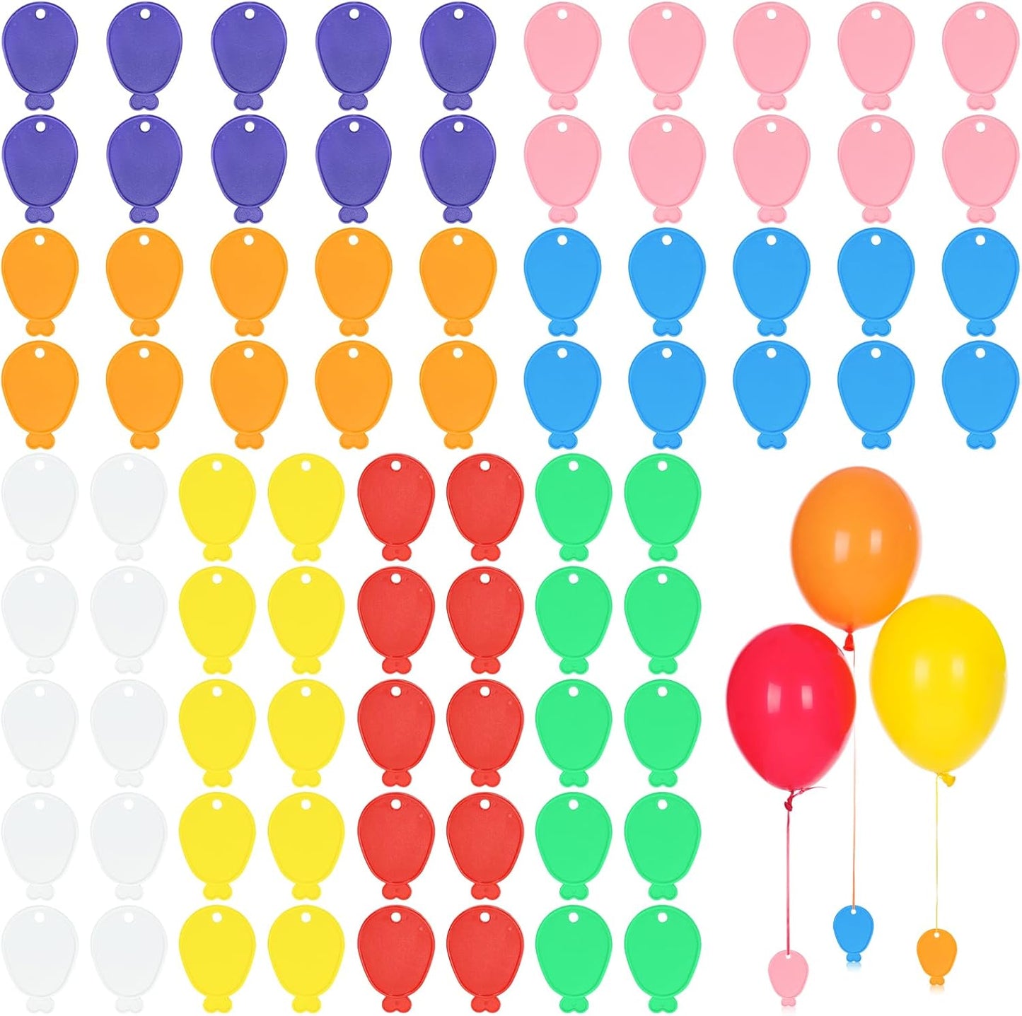 80 Pcs Plastic Balloon Weights, Reusable Colorful Balloons Pendants, Wedding Birthday Party Balloons Accessories for Helium Balloon Decoration
