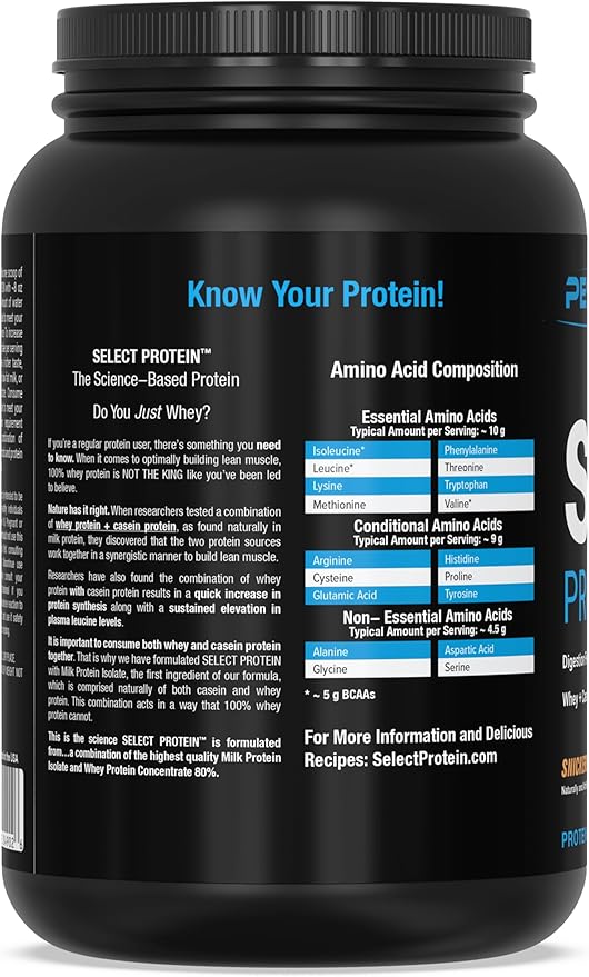 PEScience Select Protein Powder, Whey and Casein Blend, Clean Protein Powder for Women and Men, Low Calorie, Low Carb, Keto Friendly, Gluten Free, Snickerdoodle, 27 Servings