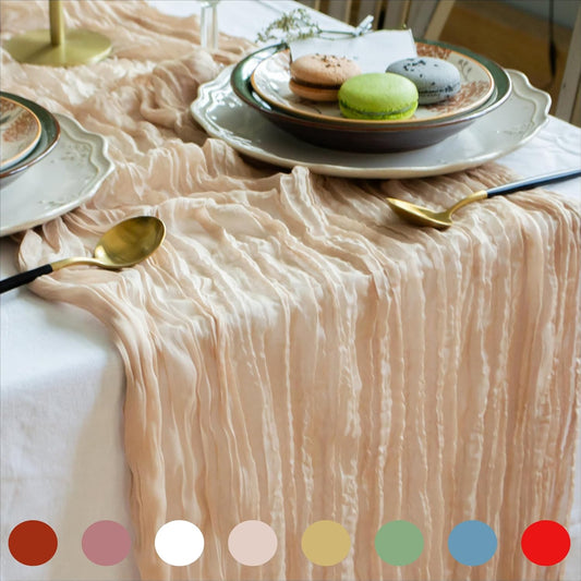 Gauze Table Runner Bulk Cheesecloth 141 in Long Natural Table Runner for Wedding Bohemian Boho Wedding Decorations Beige Cheese Cloth Runner Gauze Fabric Sand