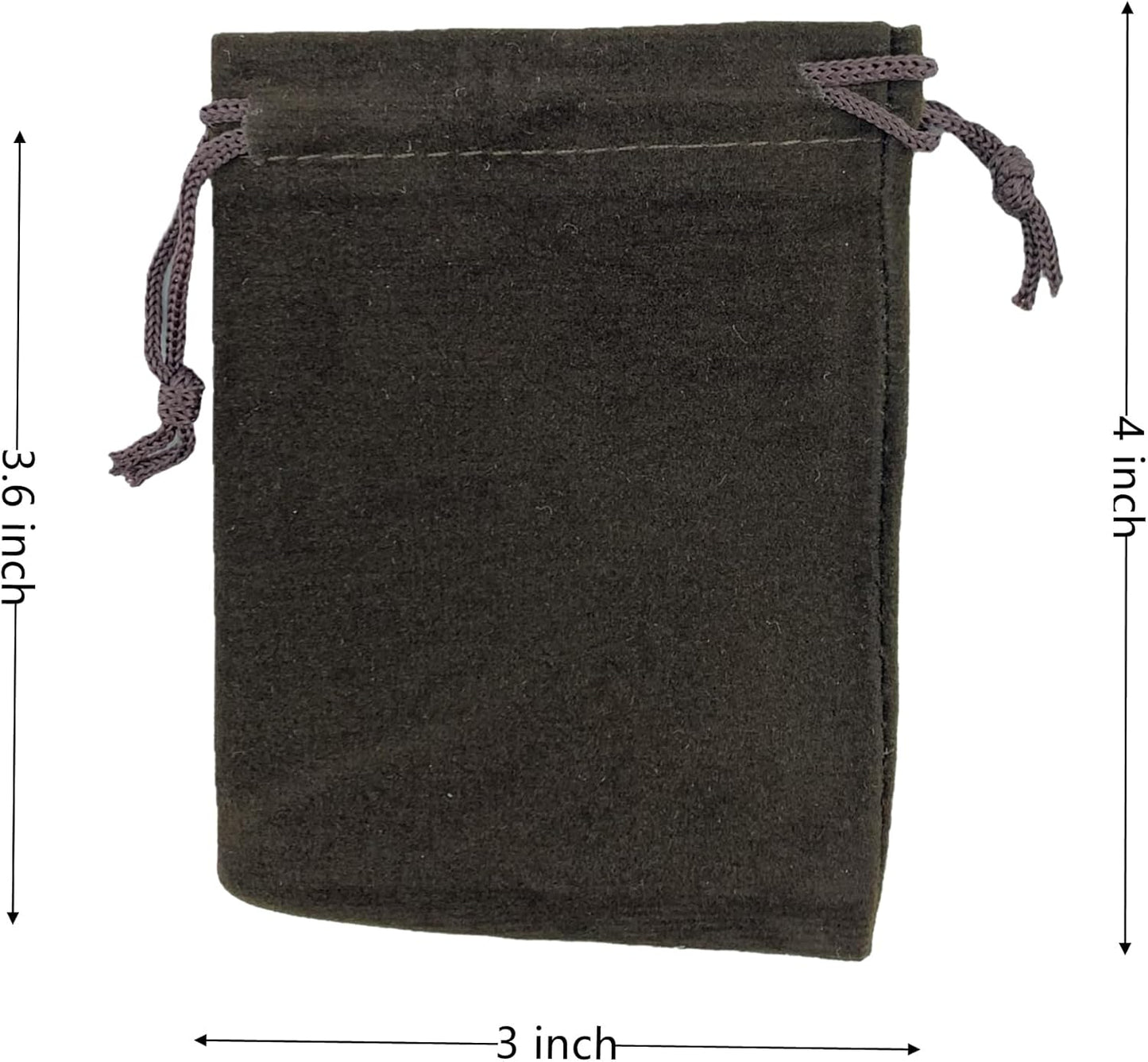 Palmhomee Pack of 48 3x4 Inch Velvet Drawstring Bags Gift Bag Velvet Pouch For Jewelry Wedding and Party Favor (Brown)