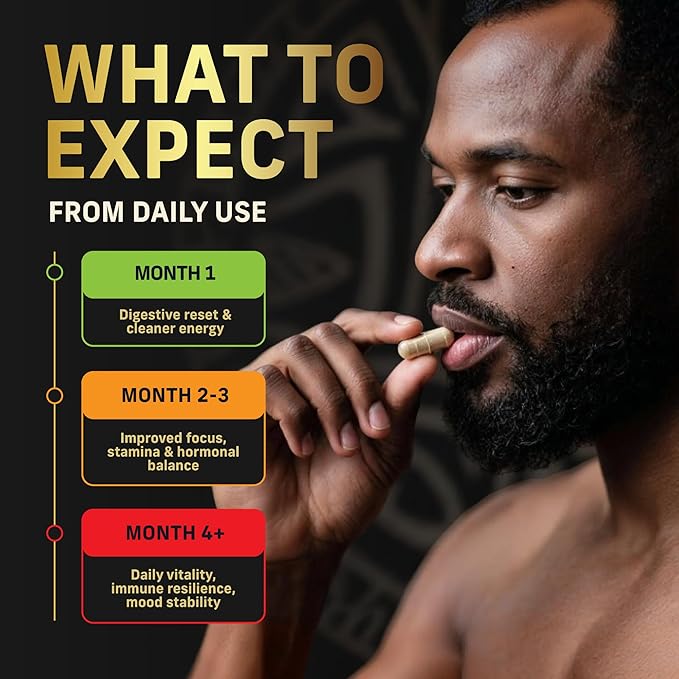 Alpha Tribe Multivitamin for Men with Seamoss Black Seed Oil Ashwagandha Burdock Root, Turmeric Bladderwrack, Vitamin C, Elderberry, Manuka, Yellow Dock | Daily Men's Vitamins and Minerals Supplement