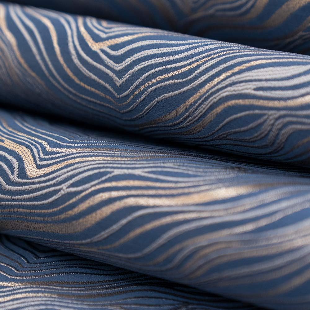 Avigers 12 x 72 Inch Decorative Luxury Abstract Striped Navy Blue Table Runners with Tassels for Home Living Room Bedroom Art Decor Wedding