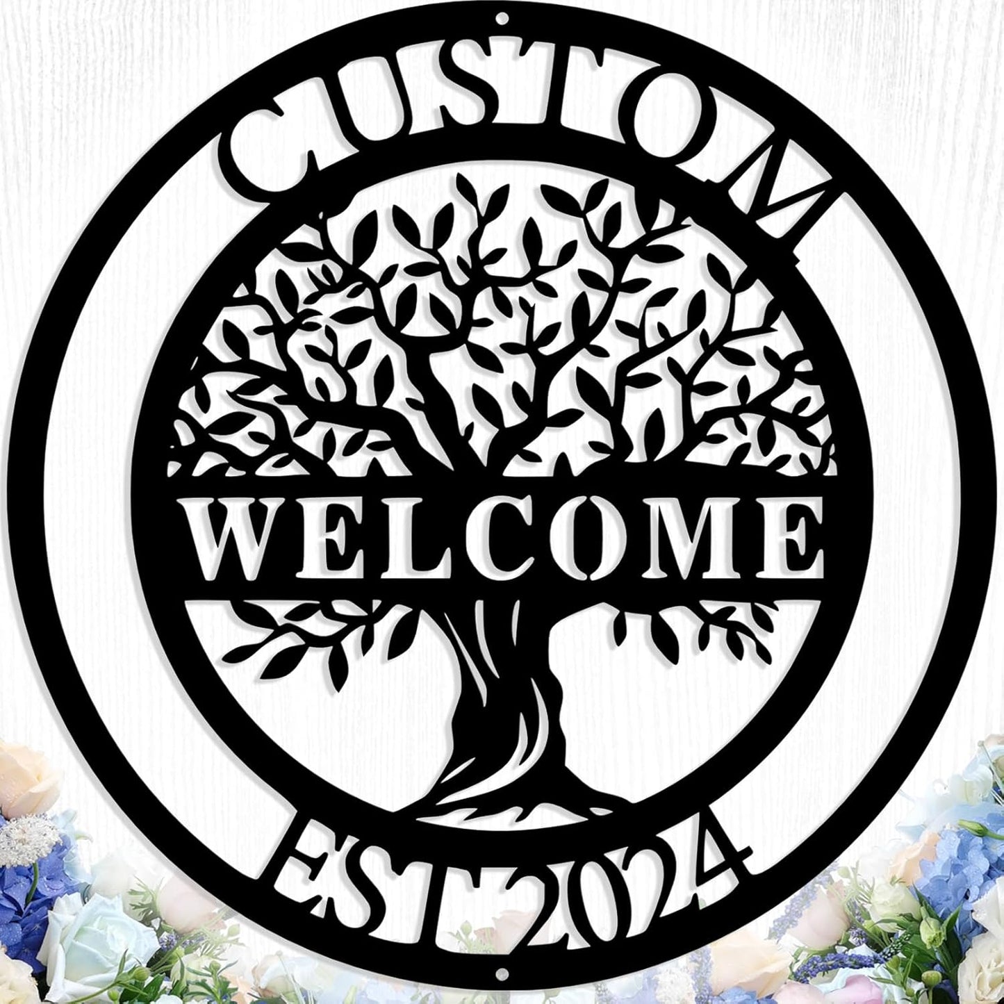 Personalized Tree of Life Metal Sign Wall Art Decor, Custom Wedding Gifts for Couples, Custom Family Name Sign, Christmas Valentine's Day Housewarming Gifts