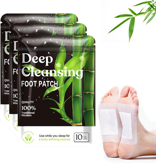 (30 Pads) Deep Cleansing Foot Pads for Better Sleep, Natural Bamboo Foot Patch | Relieve Stress, Improve Sleep and Relaxation