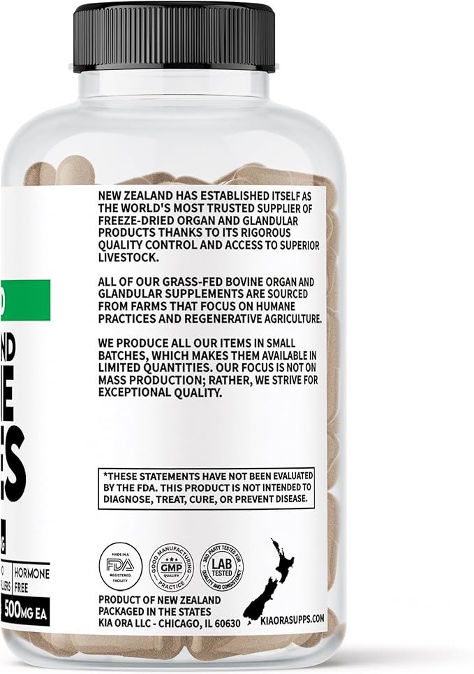 Grass-Fed Bovine 100% Pure Testes Supplement | New Zealand Sourced for Vitality, Hormonal Health & Male Wellness | Pasture Raised, Freeze Dried, Non-GMO, Pure, Raw, Clean. 90ct