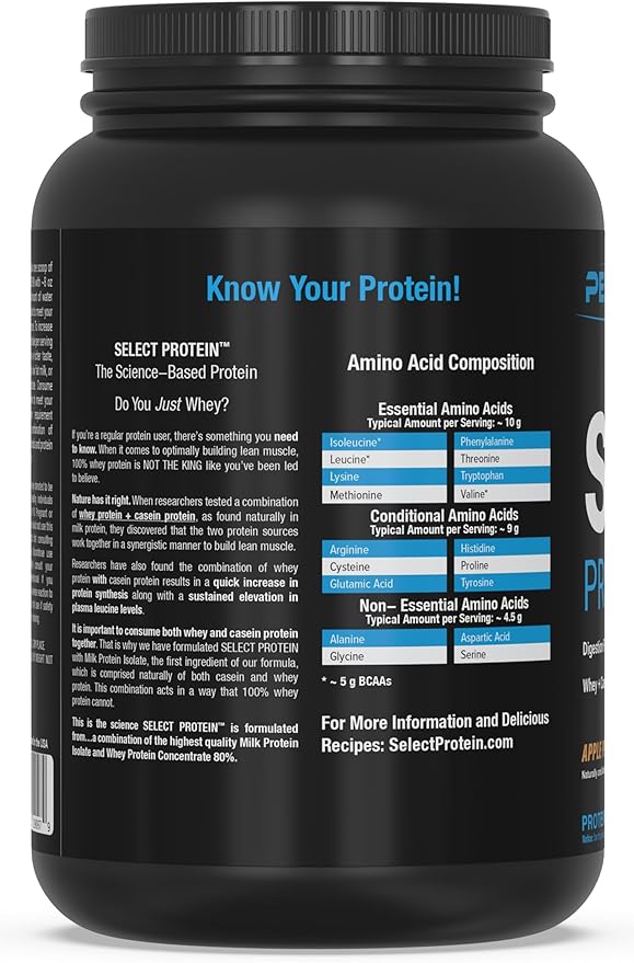 PEScience Select Protein Powder, Whey and Casein Blend, Clean Protein Powder for Women and Men, Low Calorie, Low Carb, Gluten Free - Limited Edition Apple Pie - 27 Servings