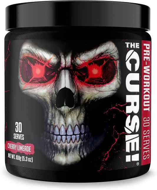 JNX SPORTS The Curse! Pre Workout Powder for Men & Women, Caffeine, Beta-Alanine, Creatine, L-Citrulline, 30 Servings, Cherry Limeade Flavor – Boost Energy, Strength & Focus