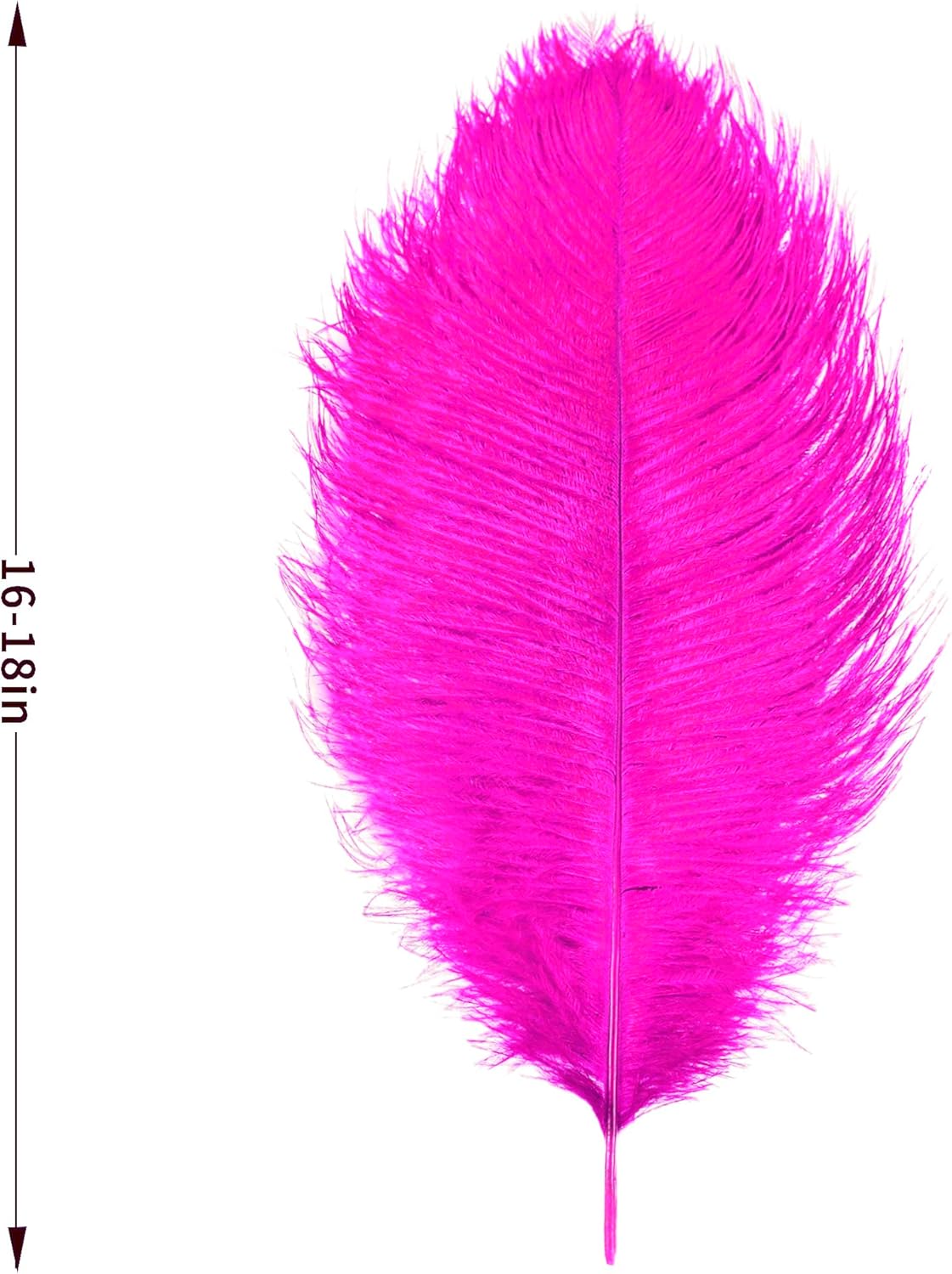 Fuchsia Large Ostrich Feathers Bulk- 16-18 inches 10pcs for Wedding Party Centerpieces,Flower Arrangement and Home Decorations (Fuchsia)
