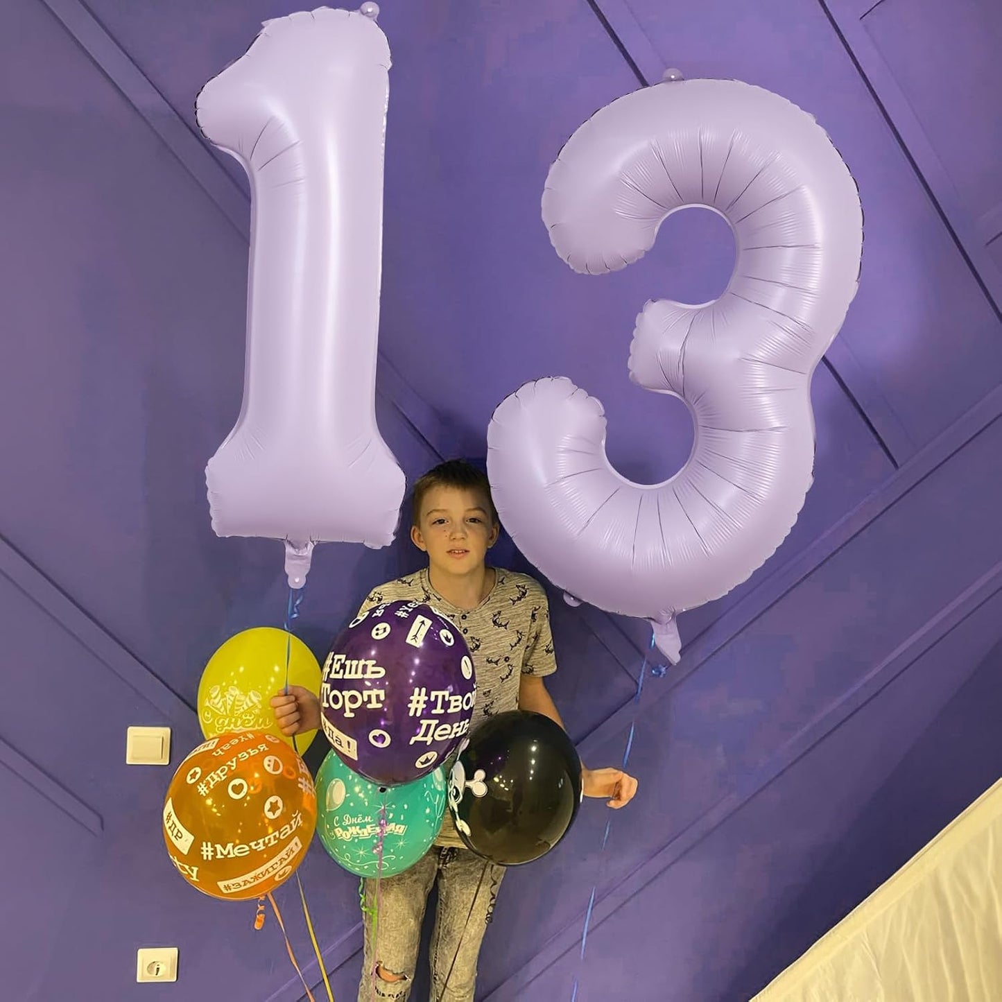 40 Inch Light Purple Number 1 Balloon for 1st Birthday Decoration, Large Pastel Purple Mylar Foil Number Balloons 0-9 for Girls, Lavender One Helium Balloons for Women 1st Anniversary Party Supplies