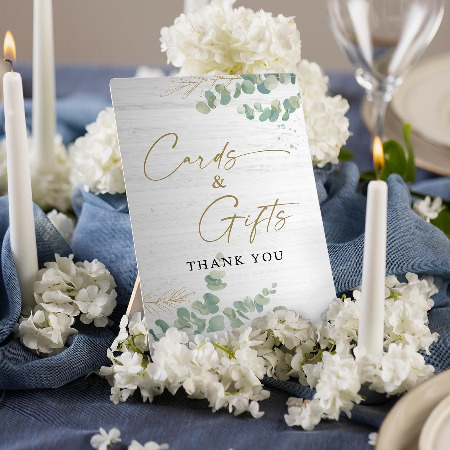 Cards & Gifts Sign, Wedding Party Decorations for Reception, Cards & Gifts Wooden Stand Signs 5x7 Inch for Wedding, Thank You Table Sign