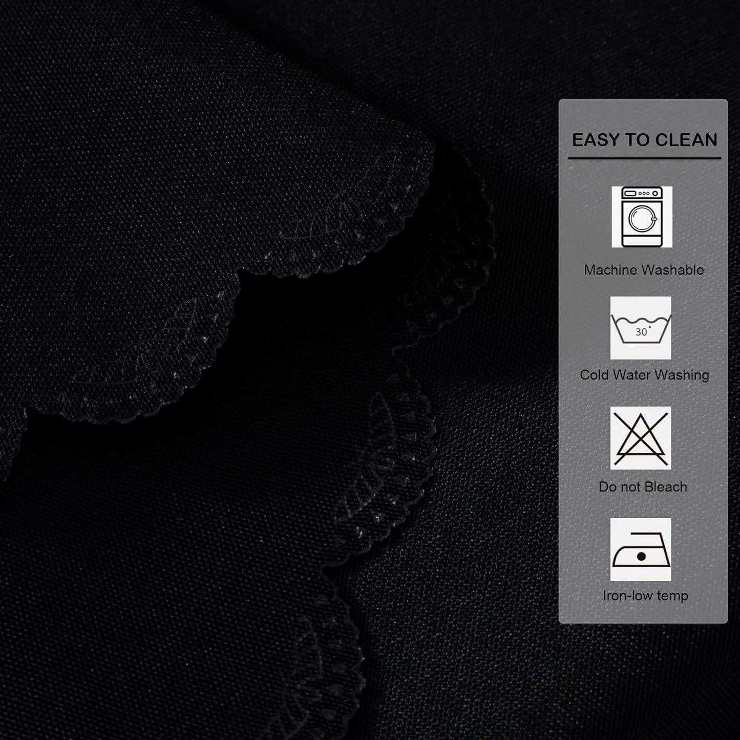 Small Round Black Tablecloth 36 Inch Polyester Fabric Washable Table Cover Decorative Wrinkle Resistant Solid Color Table Cloth for Kitchen Dinning Party Wedding Camping