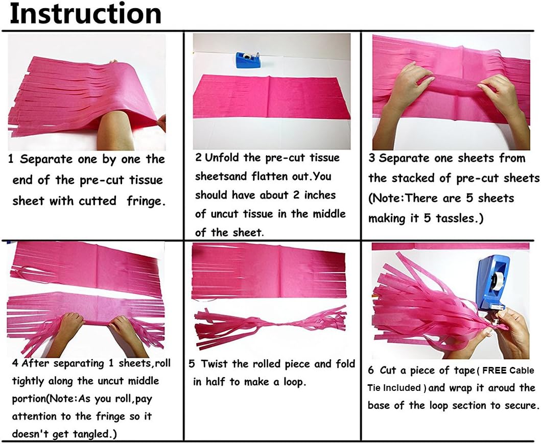 Shiny Tassel Garland Tissue Paper Tassels Banner Decoration for Birthday Party, Bridal Shower, Table Decor, Metallic Gold+Tan+Ivory, 15 pcs