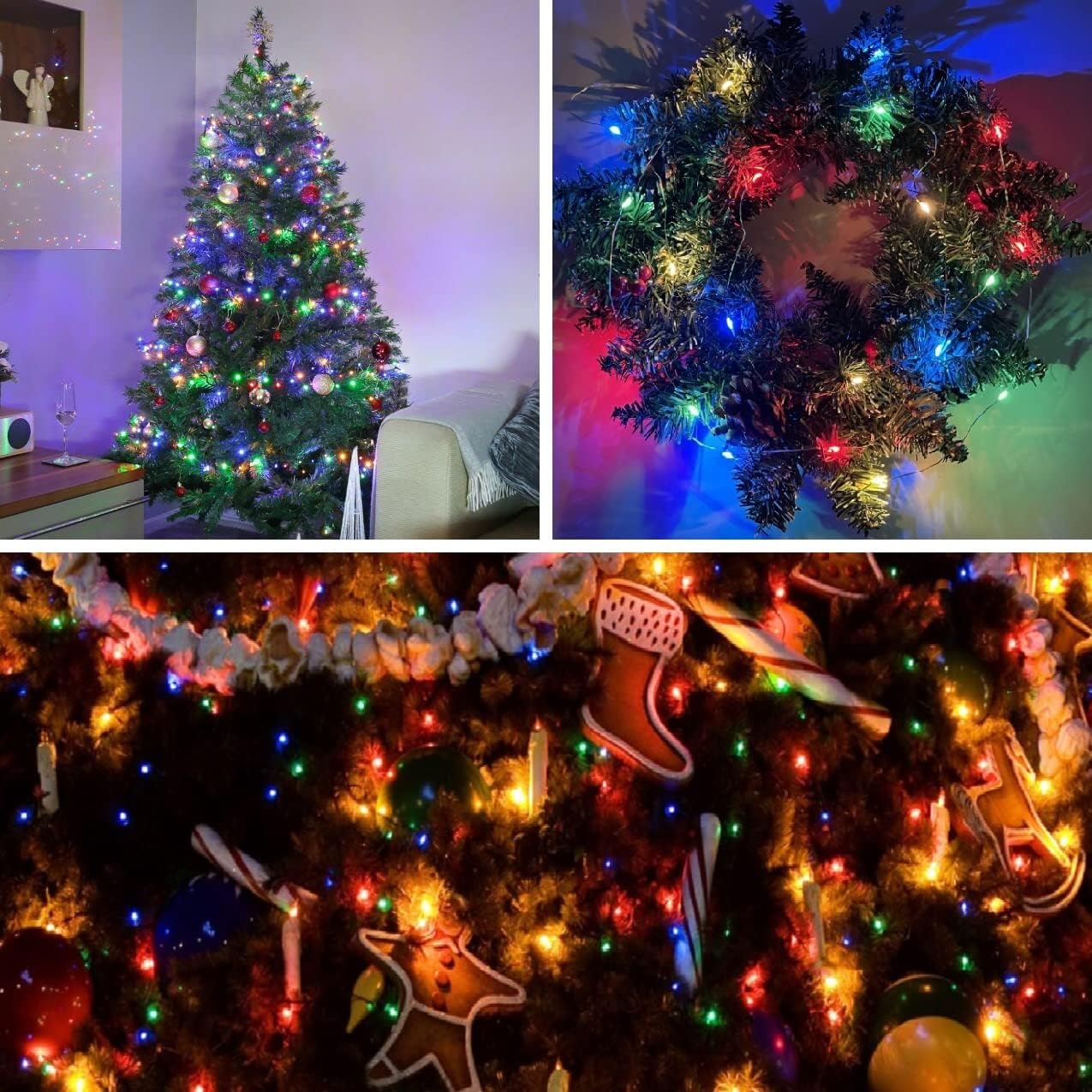 2-Pack Multicolor Fairy Lights Battery Operated with Timer, Waterproof 16FT 50 LED String Lights Outdoor Indoor, Twinkle Lights for Bedroom Wedding Birthday Christmas Parties Centerpiece (Multicolor)