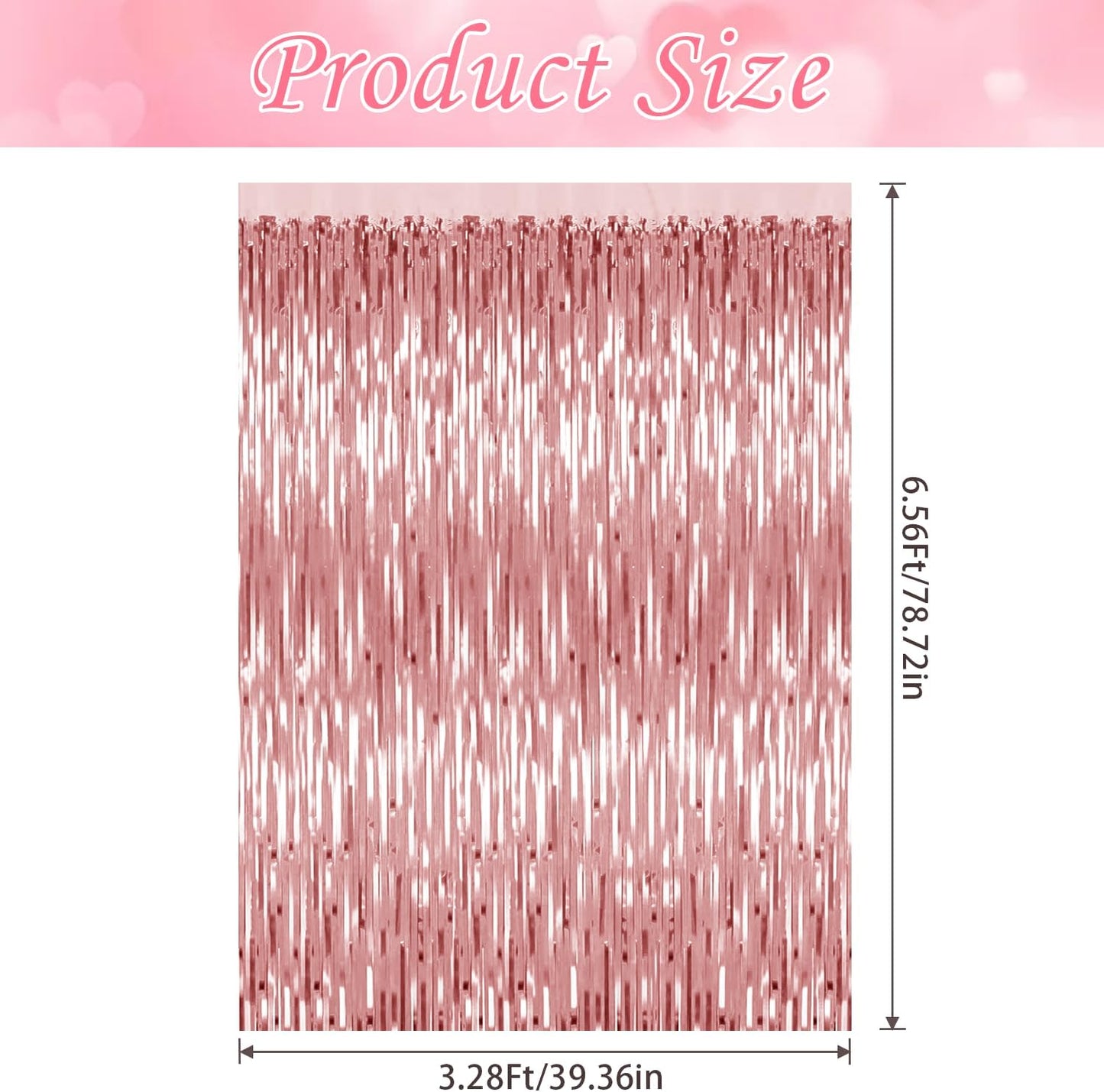 3 Pack Rose Gold Backdrop Birthday Decorations Foil Curtain Backdrop Bachelorette Party Decorations Rose Gold Party Decor Streamers Groovy Birthday Party Decorations